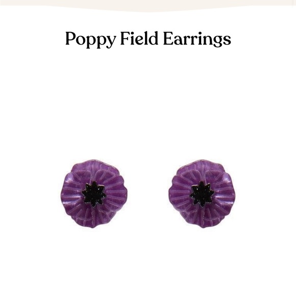 New in Box Erstwilder Set Necklace AND matching earrings🪻💜 Poppy Field - Picture 6 of 8